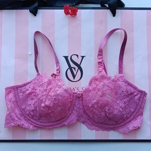 Victoria's Secret  Lace Bra in Pink Dream Angels Push-up Without Padding Size36B